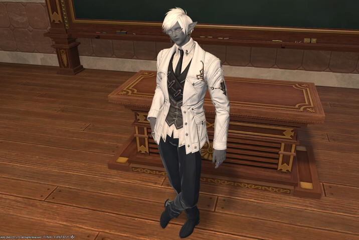 As of Post-EW content, Aris is completing his Thesis to become an Archon. Having been irreversibly injured, and no longer able to cast as adequately as before, Aris has resigned his position in the field, and will assist his companions from afar through re