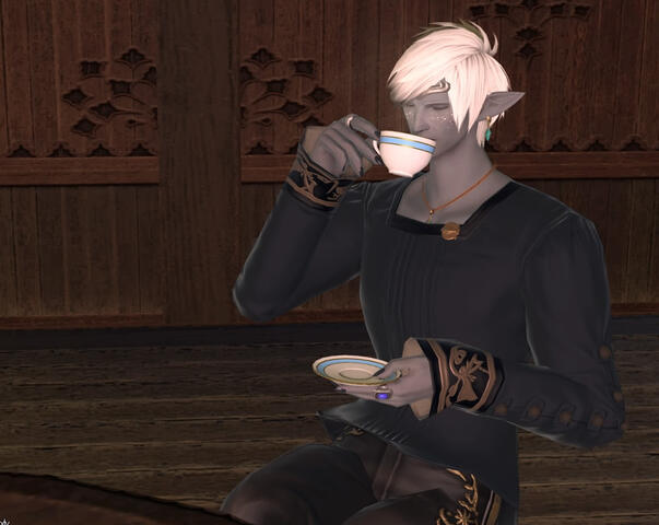 Aris enjoying some mint/catnip tea